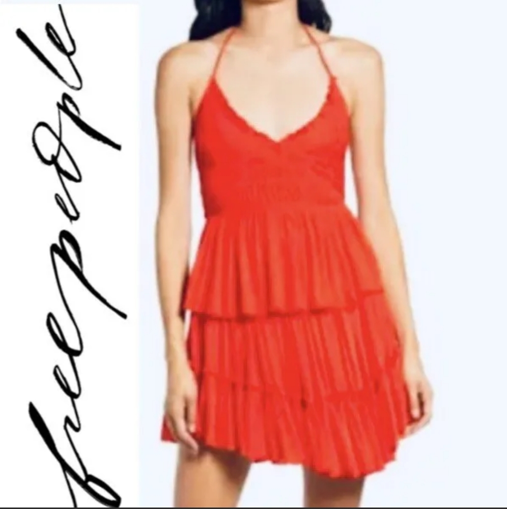 NWT FREE PEOPLE Hooked On You Halter&Skirt Set HeatWave Women’s S.  MRSP$88.